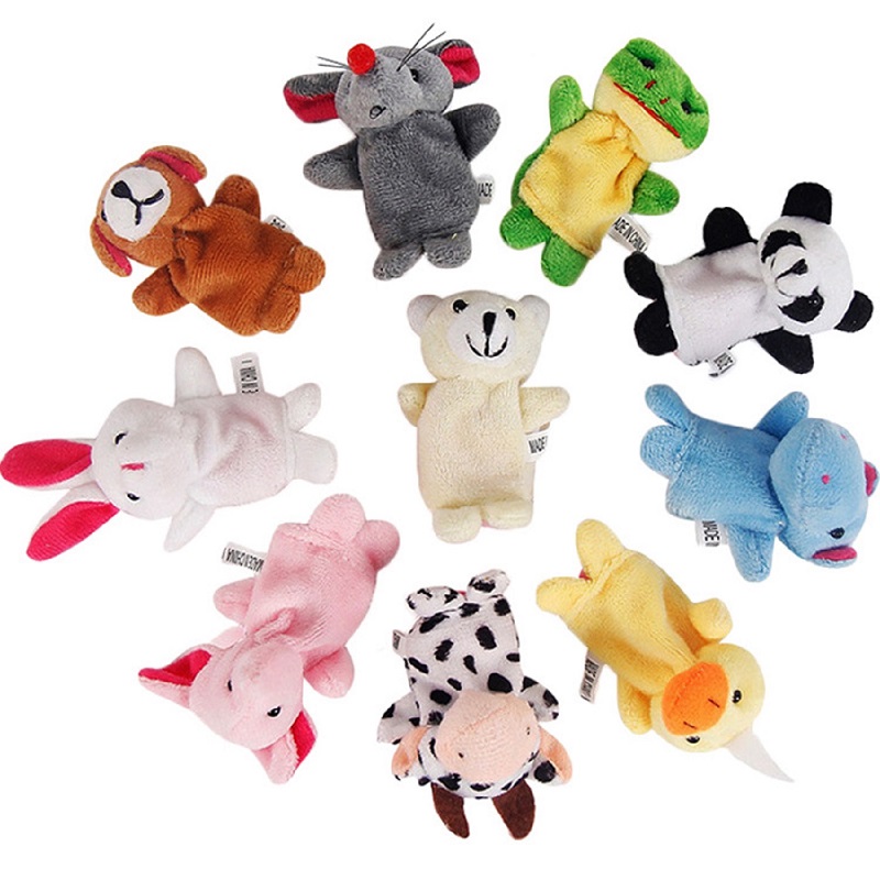 10pcs/Lot Cartoon Animal Velvet Finger Puppet Finger Toy Finger Doll Baby Cloth Educational Hand Baby Toy