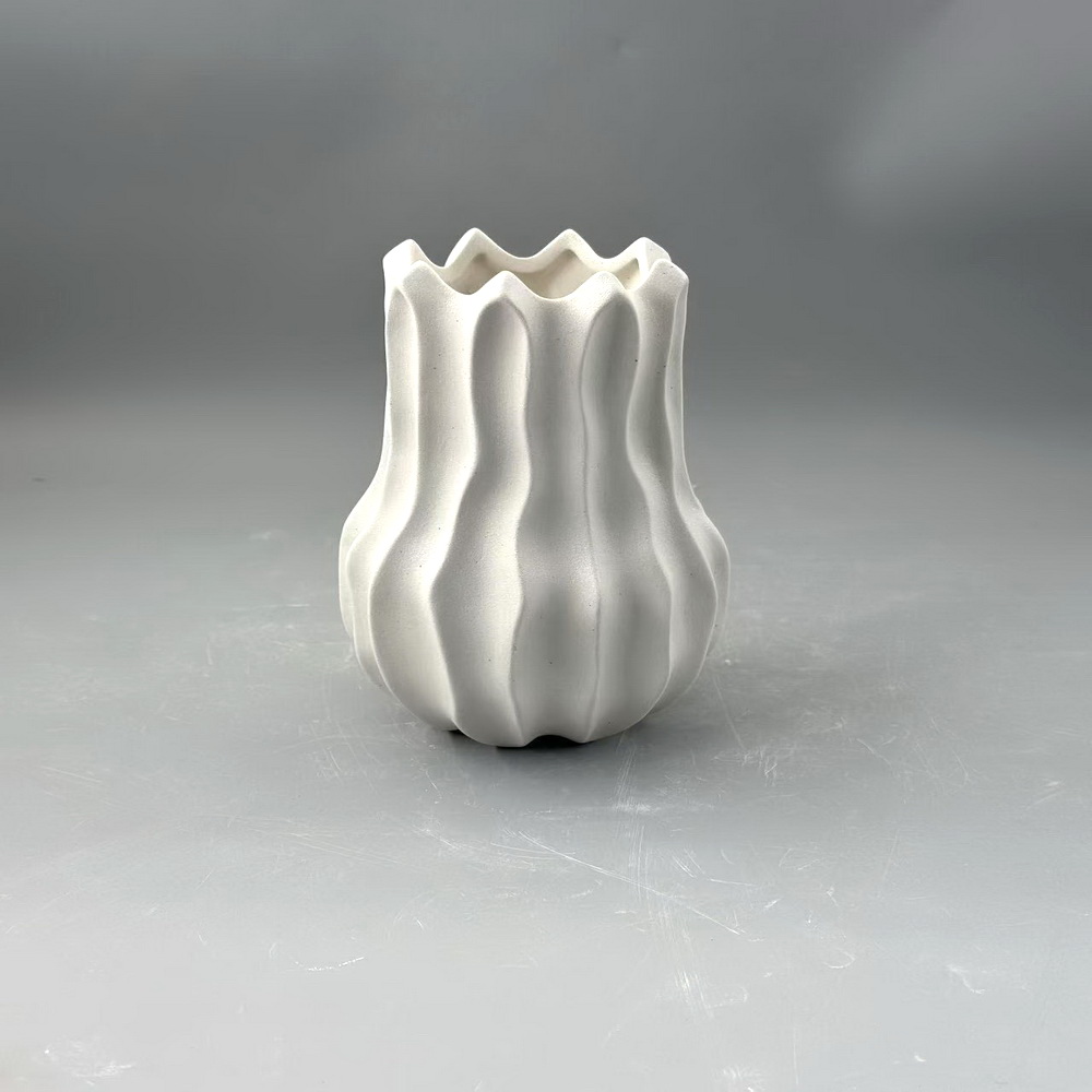 European Style Plain Fired White Ceramic Vase with Frosted Texture, Hydroponic Dried Flowers, Home Decoration Ornaments, Gifts, Handicrafts