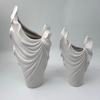 Nordic Creative White Ceramic Moon Vase, Living Room, High End Light Luxury Decoration Vase
