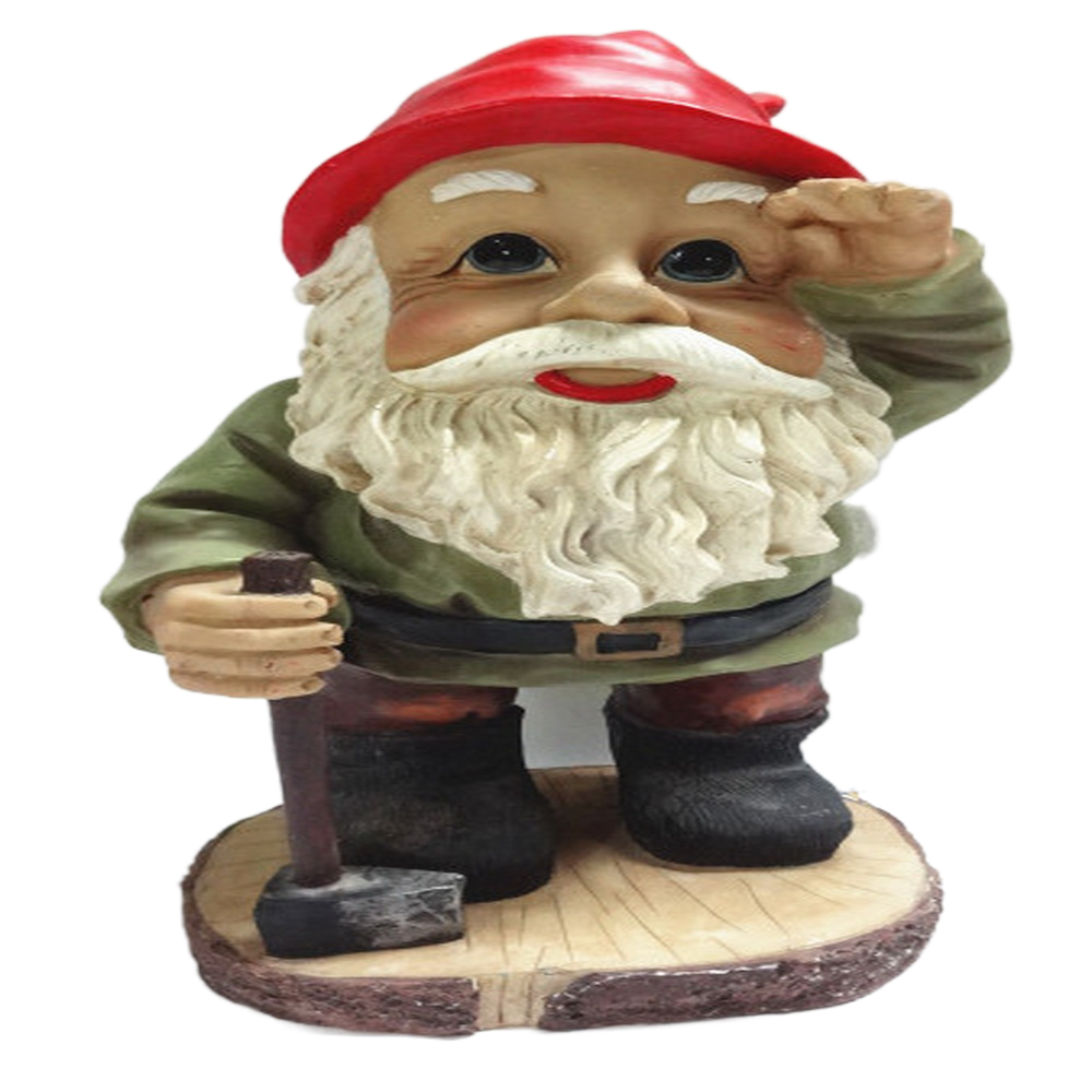 Resin Hand-held Mushroom Dwarf Figurines for Outdoor Decoration