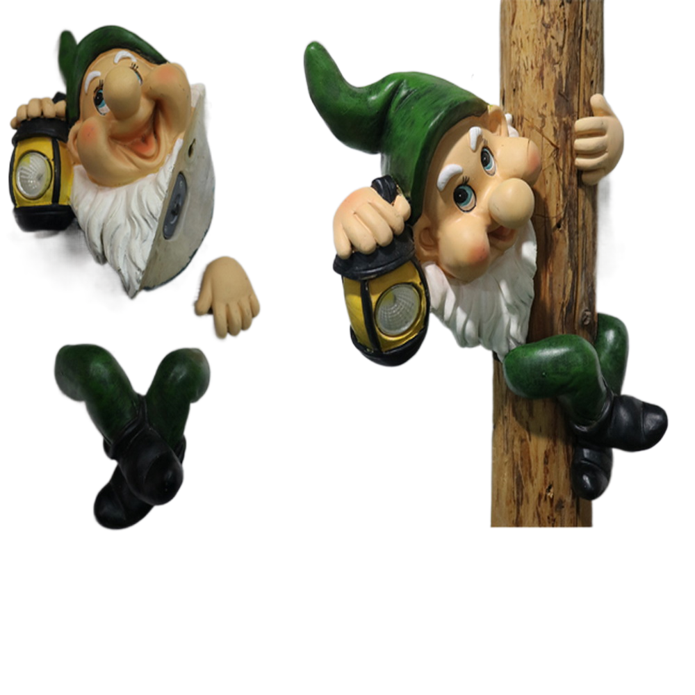Creative Dwarf Climbing Ladder Decoration Cute Dwarf Climbing Staircase Resin Sculpture Home Garden Decoration