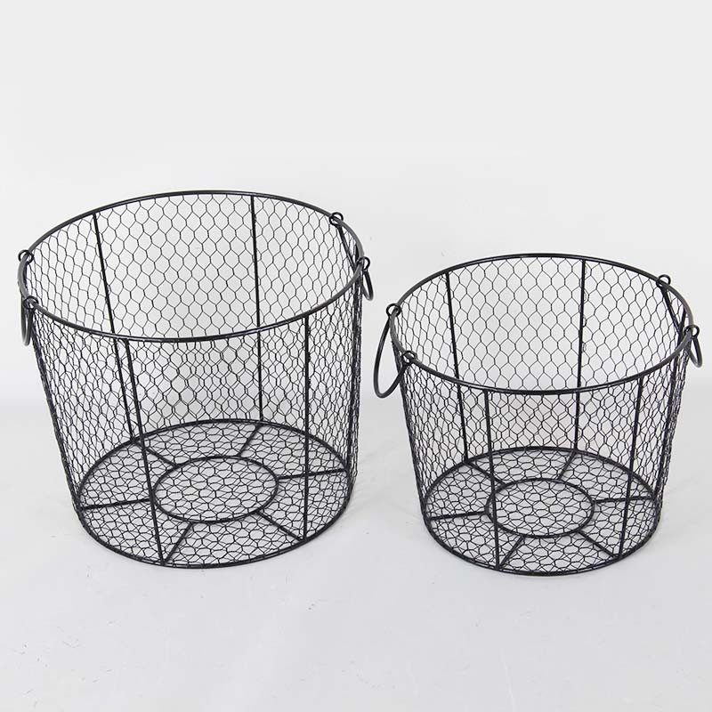 Houseware Decorative Round Large Wire Metal Laundry Storage Basket