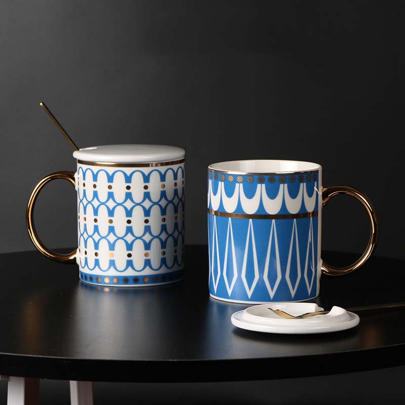 Creative American Gold Ceramic Couple Mug Water Mug Ins Nordic Afternoon Tea Mug