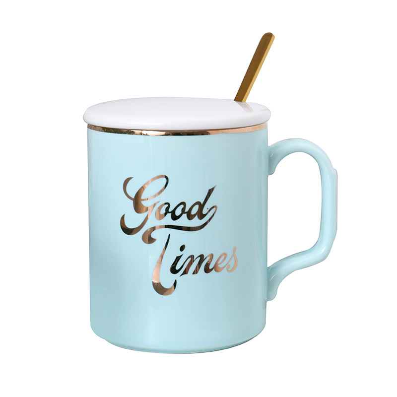 Nordic Ceramic Coffee Mug Painted Gold Couple Mug Custom