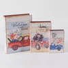 Wholesale new product high quality canvas wooden book shape gift box 