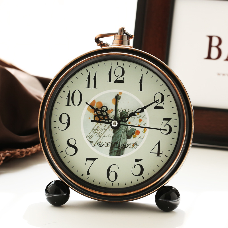 Classic Metal Twin Bell Alarm Clock with Light