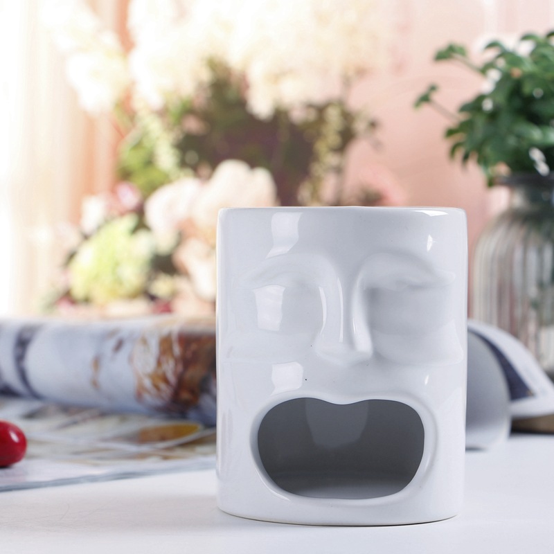 Funny Figure Shape Cheap Tea Mug Tea Bag Biscuit Holder White Modern Coffee Mug with Cookie Holder 