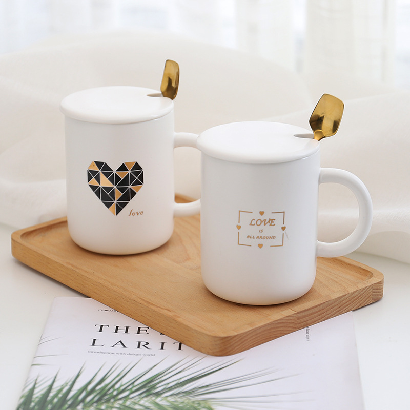 Custom Black Coffee Mug with Spoon Gift Box Ceramics Mug