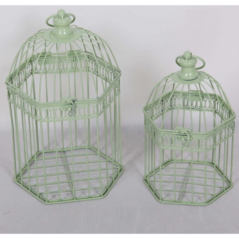 Cheap antique style wedding decor metal wire bird cage