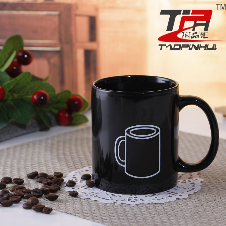 330ML Black Glaze The Constellation Magic Mug Ceramic Heat Changing Coffee Mug 