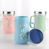Creative Snowflake Glaze Mirror Ceramic Cup Japanese Hand-painted Ceramic Cup with Cover