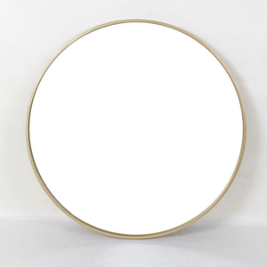 Round Gold Metal Glass Mirror Frame 