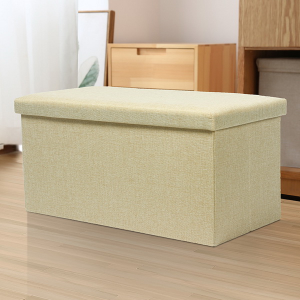 Wholesale Collapsible Cheap Facial Design Fabric Stool with Storage Ottoman