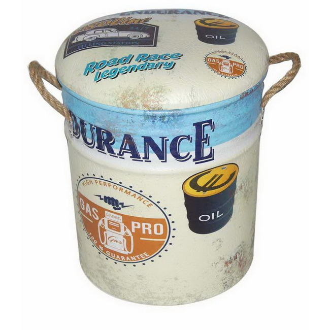 Handmade Painted Round Tin Bucket Shaped Step Stool - Buy round-retro ...