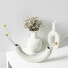 Customized round home decor cheap new model modern geometric ceramic flower vases porcelain vase