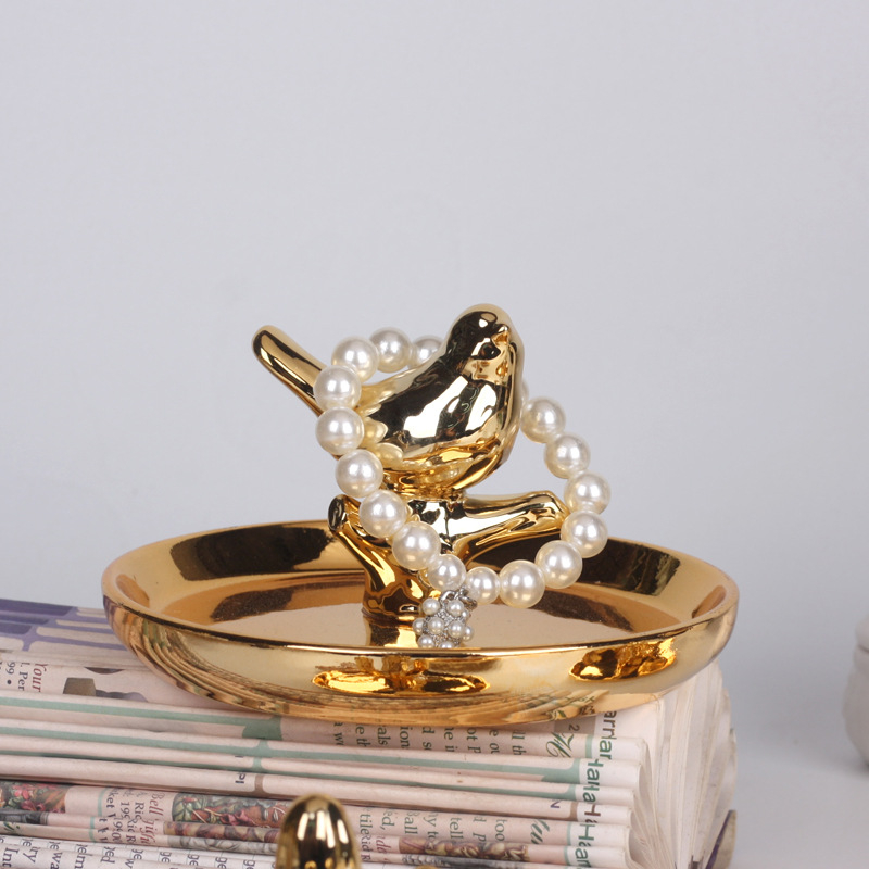 Ceramic Jewelry Ring Holder with Gold Rim with Turtle Buy ceramic