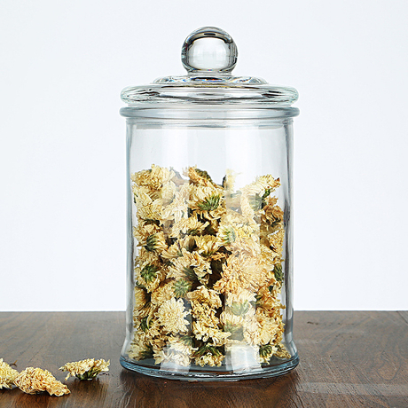Food Storage Jars with Wood Lid Cork Ball Stopper Handmade Borosilicate ...