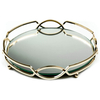 Uxury Round Gold Mirrored Metal Serving Tray