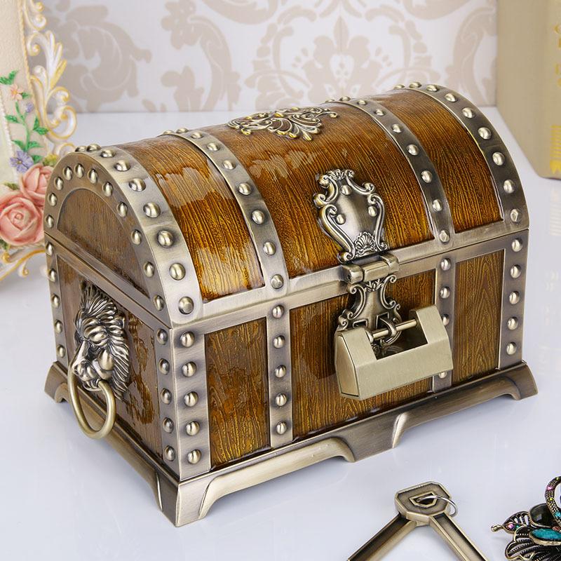 Pretty Rose Metal Zinc Alloy Jewelry Trinket Box