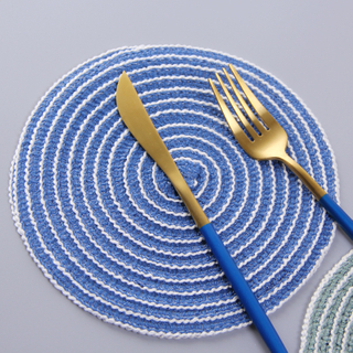 Multi-function Cotton Thread Weaving Padded Table Insulation Pad Round Placemat Table Mat 
