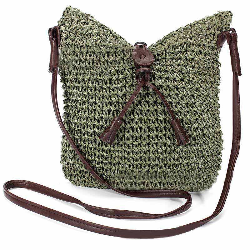 New Fashion Woven Shoulder Bags Straw Summer Women Weave Crossbody Beach Travel Handbag