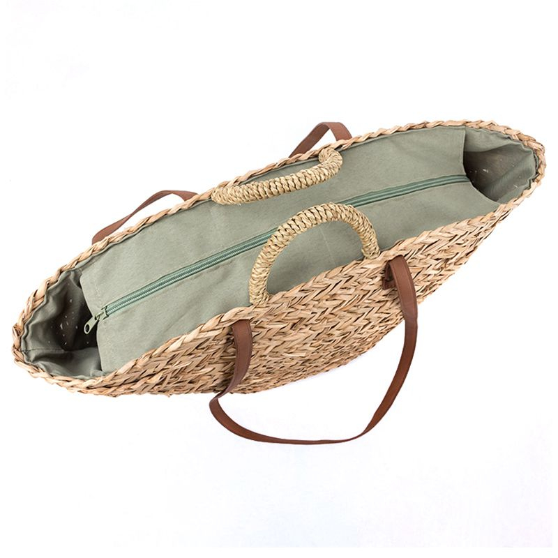 Straw+Polyester Bag Fashion Leisure Straw Bag Quality Craft Paper Holiday Weaving Handbag - Buy ...