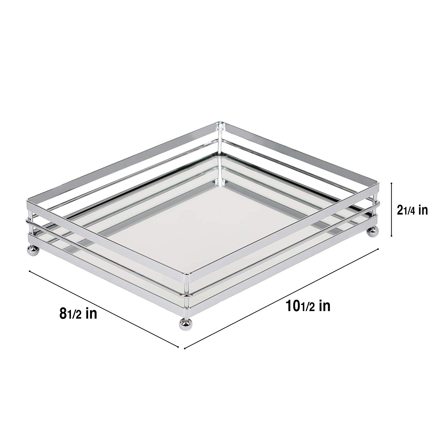 Delicate And Freely Spliced Transparent Grey Rectangular Tray with Metal