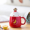 Cartoon Large Capacity Mug with Lid Spoon Breakfast Milk Cup Coffee Cup 