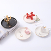 Charming Ceramic Crafts Square Shape Engagement Ring Tray For Gift