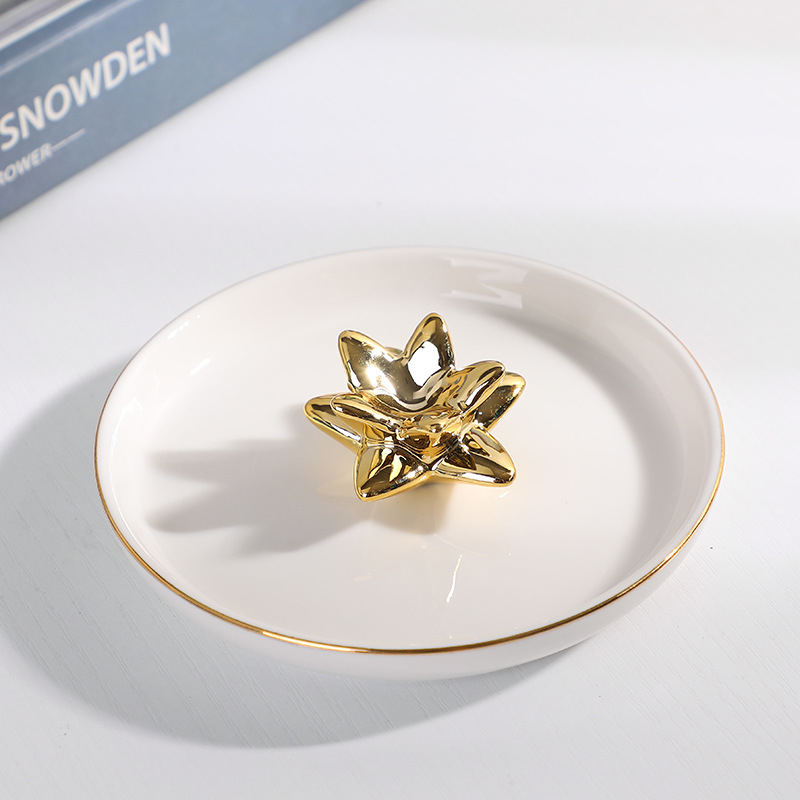 Wholesale Gold Design Ceramic Jewelry Ring Holder Dish - Buy custom ...