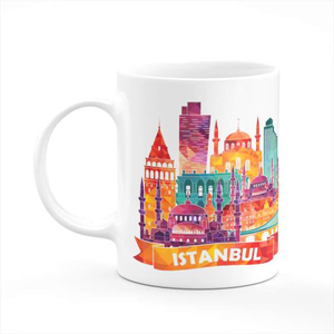 Istanbul Modern Illustration Coffee Tea Mug Gift Printing Sublimation HD Quality