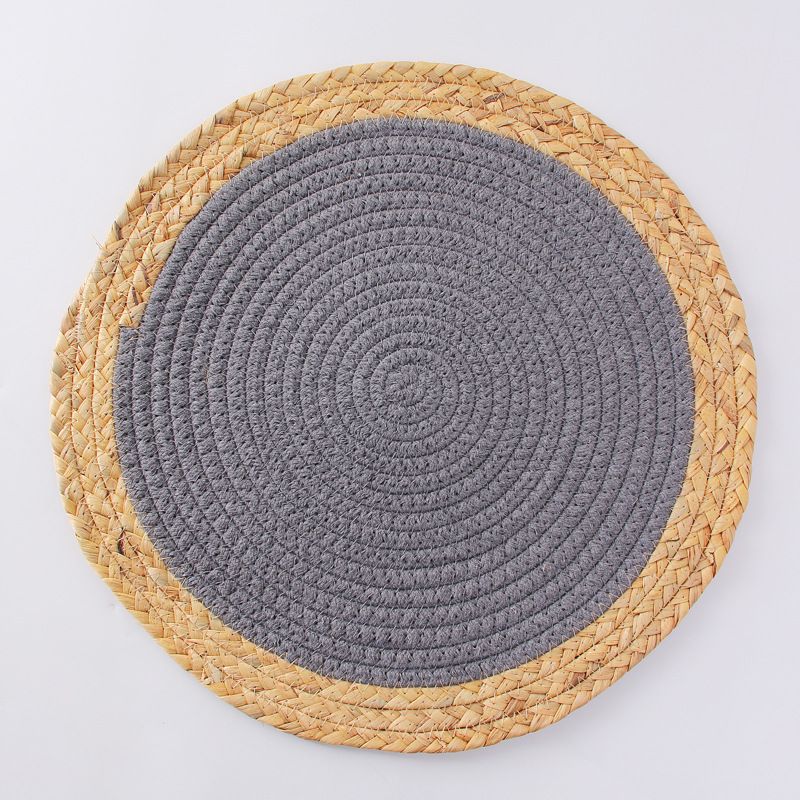 Braided Pads Place Mats Woven Cotton Yarn Placemats Coaster 