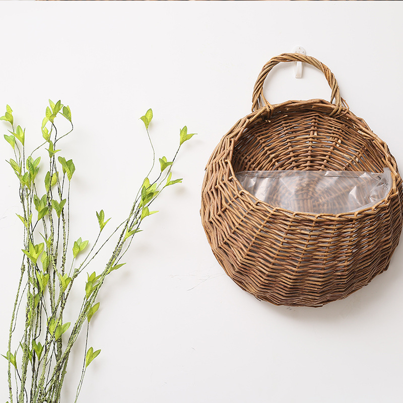 White Willow Storage Baskets With Liner And Handles, High Quality