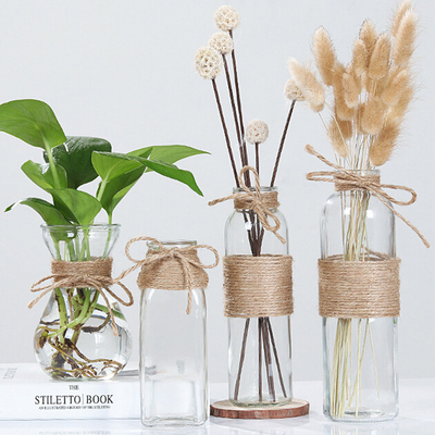 Handblown Elegant Decorative Flower Glass Vase for Wedding 