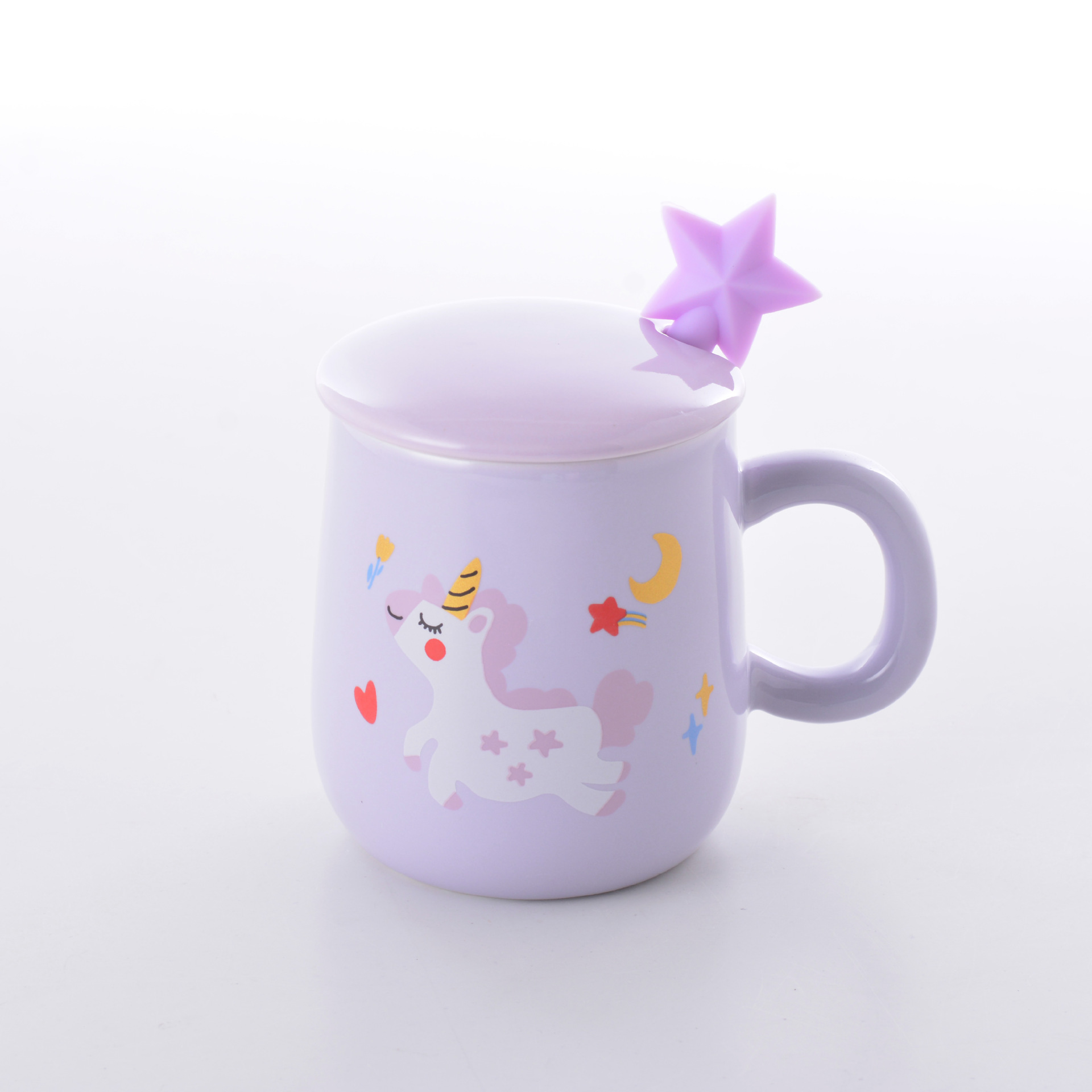 Coffee Mug Ceramic Star Ceramic Mug Set with Lid And Spoon 