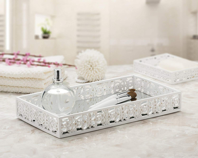 Top Quality Contemporary Small Metal Serving Tray with Glass Mirrored 