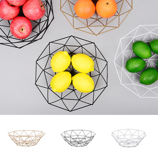 Fruit Basket Container Bowl Metal Wire Basket Kitchen Drain Rack Fruit Vegetable Storage Holder 