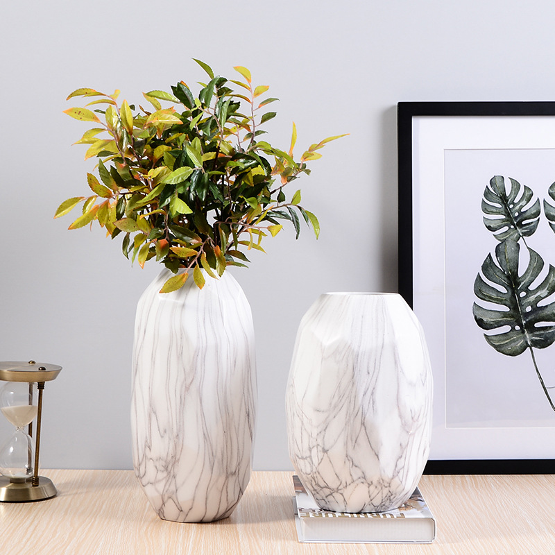 Customized plant shape home decor cheap new model modern geometric ceramic flower vases
