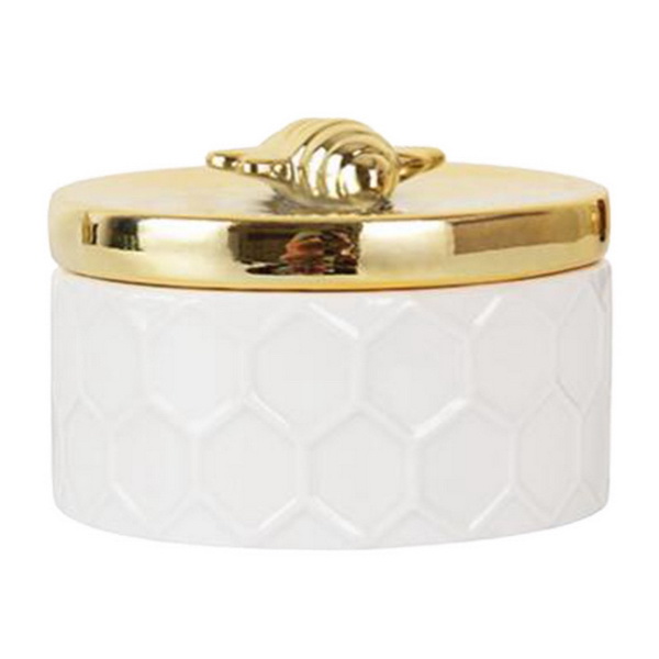 Luxury custom logo ceramic jewelry box, round trinket box