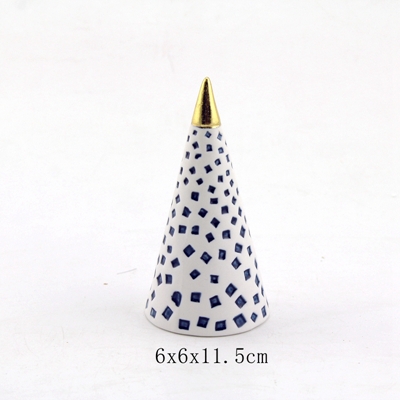 Hot Sale Handmade Ceramic Cone Shape Ring Holder