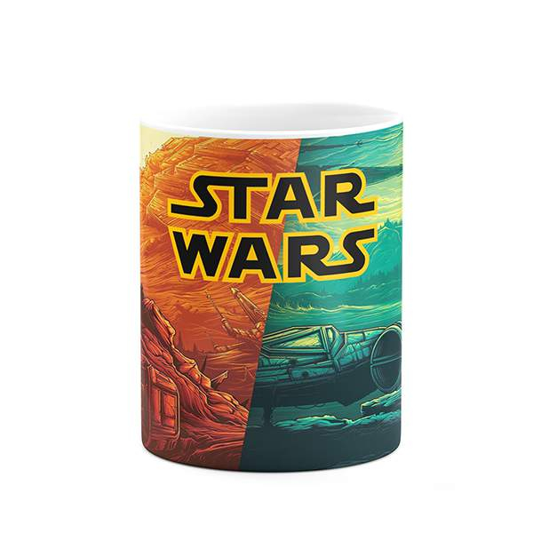 Star Wars Illustration Full Wrap Coffee Tea Mug Gift Printing Sublimation Ceramic Mug
