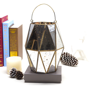 hanging metal frame glass candle holder lantern for garden 