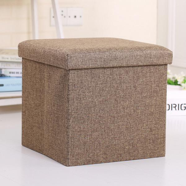 2018 Best-selling PU leather foldable Square Storage Pouffe Chair Ottoman / stool