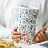 Creative Matt Ceramic Mug with Japanese And Korean Style Love Rattan Mug