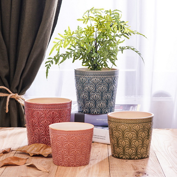 Eco-friendly Flowerpot Gardening Round Mini Ceramic Flower Pots
