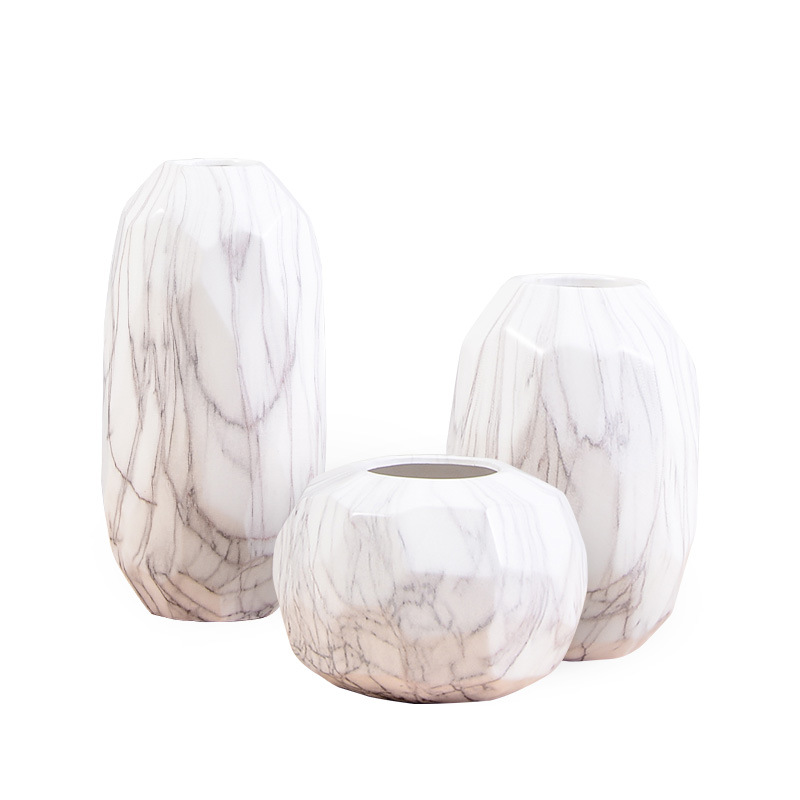 Customized plant shape home decor cheap new model modern geometric ceramic flower vases