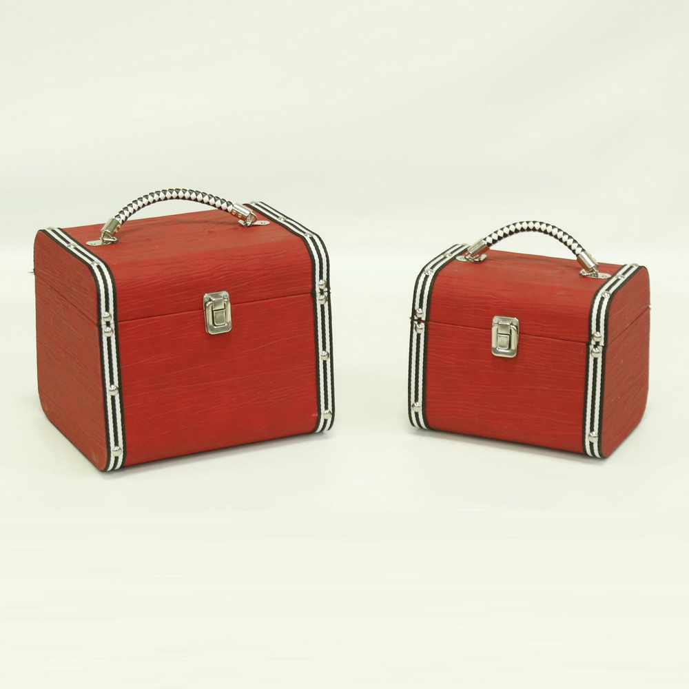 Vintage Wooden Decorative Storage Suitcase 