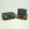 PU Leather Suitcase Wood Frame Old Fashioned Vintage Suitcase 
