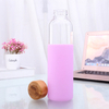 Unbreakable Glass Water Bottle with Soft Sleeve / Silicone Seal with Bamboo Lids 