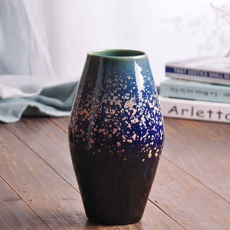 Ceramic Vase Three-piece Set of Creative Sky Star Glaze Chinese Household Ceramic Decoration